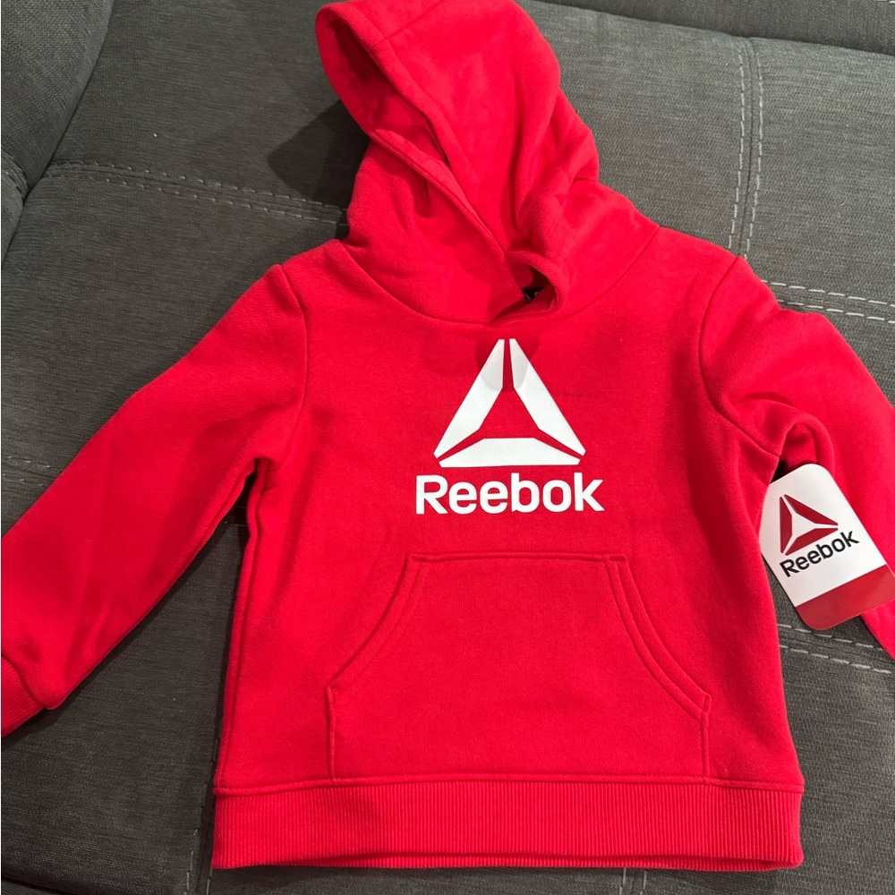 Reebok Kids Bright Red Pullover Hoodie with White Logo